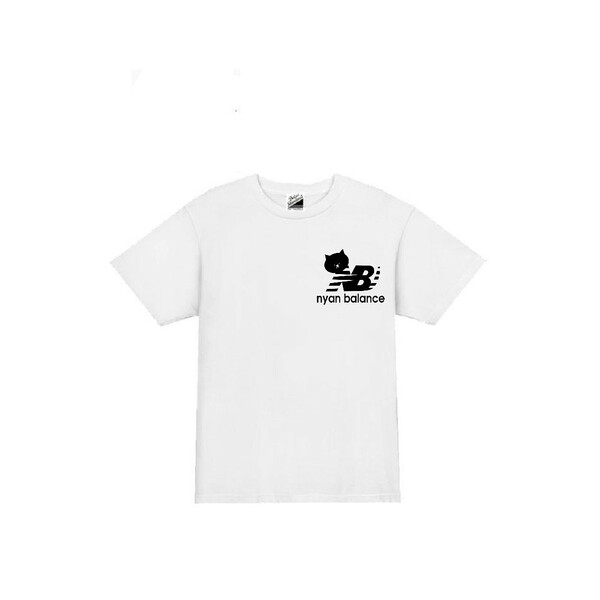 【パロディ白L】5ozニャンバランス猫1ポイントTシャツ面白いおもしろうけるネタプレゼント送料無料・新品1999円