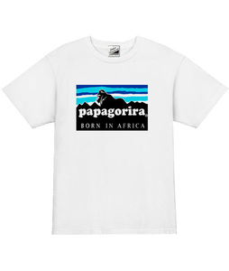 【papagorira白L】5ozパパゴリラTシャツ面白いおもしろパロディうけるネタプレゼント送料無料・新品1999円