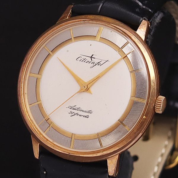 時計 シチズン Citizen シルバー文字盤 21石 メンズ 自動巻きCD9078