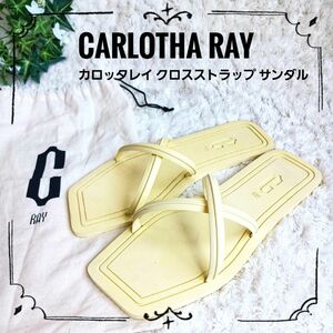 ◆未使用品!! CARLOTHA RAY カルロッタ レイ☆クロスストラップ ビーチサンダル 22-23 イエロー