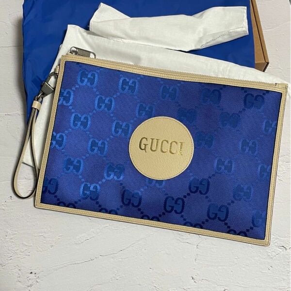 超値下げ　日本限定カラー Gucci Off The Grid グッチ 新品 クラッチバック　人気カラー ブルー 青