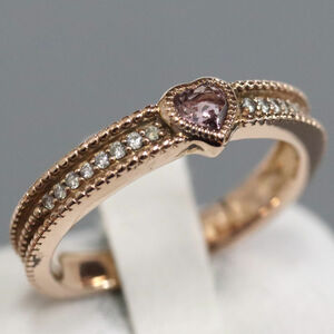 K18PG pink sapphire diamond ring S0.282 D0.08 3.5g #12