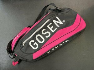 1★GOSEN(ゴーセン) ラケットバッグ ブラック×ピンク ブラック ラケットリュック テニス ラケットケース [店頭引き取り可/札幌] ★2245