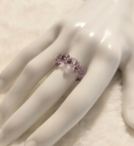 [No.5277] ring ring faru fur re beads light purple 