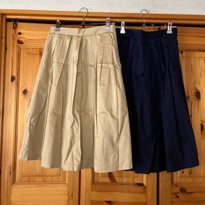 ベージュandネイビー スカート 2枚set