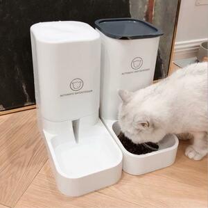 ★子犬・猫に★ ペット用 自動餌やり器 給水器 2個セット【216】U66