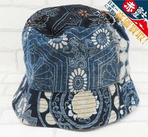 1H6155/未使用品 visvim DOME BUCKET HAT KOFU INDIGO PTTN 0222903003004 バケットハット