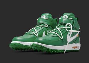 NIKE Nike "теплый" белый Nike военно-воздушные силы 1 mid сосна зеленый Pine Green SNKRS Off-White зеленый 28 см US10 28.