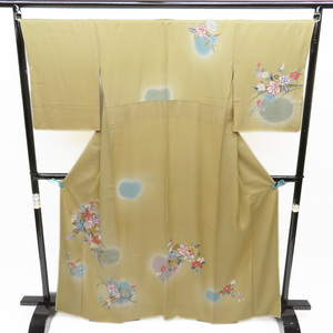 【FINAL PRICE】 ★きもの北條★ トールサイズ　四季花の甘やかな彩り　クリーム色　訪問着 A392-9 L 【中古】