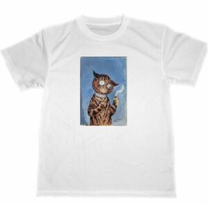 Art hand Auction Louis Wain Cat Dry T-shirt Tobacco Cigar Goods Schizophrenia Painting Masterpiece, Medium size, Crew neck, letter, logo