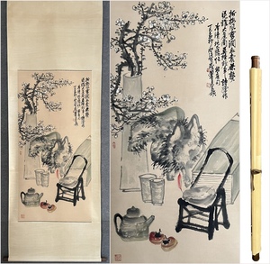  old fine art hanging scroll China * close present-day ... paper [ Kiyoshi . map ] paper book@. axis calligraphy to coil thing genuine writing brush excellent article autograph guarantee Tang thing old .LT-0550