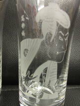 《食器》酒器 「Asahi：アサヒ ガラス製 タンブラー3点セット 浮世絵」 高さ：約9.9cm・口：約5.5cm 1点のみ欠け有り グラス・コップ_画像5