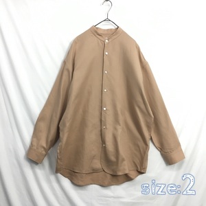 KZ6101★tilt the authentics : 22aw Double Cloth Band Collar Shirt★2★Almond 定価￥36300- ダブルクロスバンドカラーシャツ