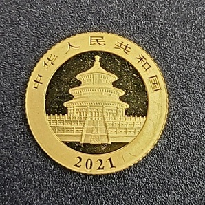 K24 純金 パンダ金貨 10元 1g 中国 2021 Au.999 地金 資産 金 ①の画像2