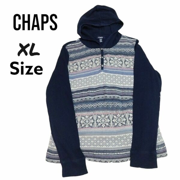 CHAPS　チャップス　パーカー　総柄　薄手　XL