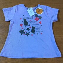 ☆新品☆COOKIE HOUSE☆半袖Ｔシャツ　２点セット☆110cm☆ピンク・紫色・ネコ柄☆女の子用☆No.1136_画像3