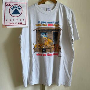 DF83 Tシャツ 94年 90s 犬 ドッグ イラスト オシャレ 白T XLサイズ OSAGE RIVER 94年 デルタタグ 90s USA製 ビンテージ 古着