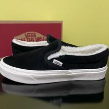 25.5cm ★ 新品 VANS CLASSIC SLIP-ON スリッポン スウェード 黒 スニーカー スリッポン ファー バンズ ヴァンズ ブラック スエード ボア_画像2