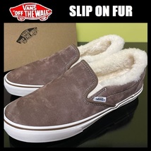 26.0cm ★ 新品 VANS SLIP ON FUR スリッポン スウェード スニーカー スリッポン ファー バンズ ヴァンズ スエード ボア 19651-0001_画像1