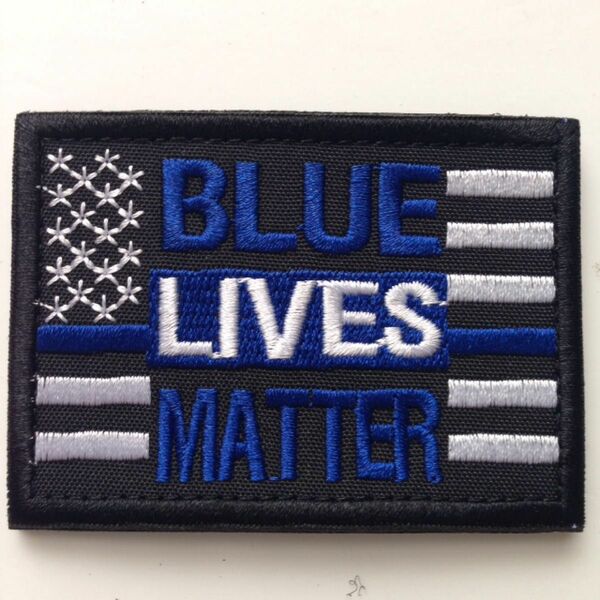 BLUE LIVES MATTER ミリタリー 刺繍 パッチ ワッペン リメイク