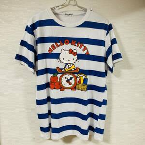 Sanrio (サンリオ) - HELLO KITTY ハローキティ キティちゃん 半袖Tシャツ ボーダープリントTシャツ L 正規品 (タグ付き新品未着用品)