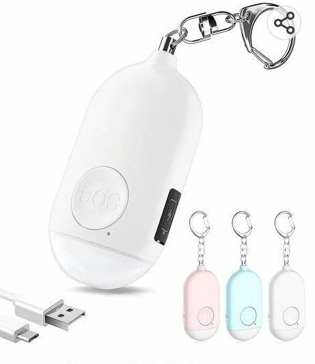 新品未使用 防犯ブザー USB C端子充電器 大音量 ホワイト