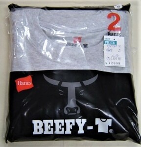 Hanes ヘインズ 厚地 BEEFE ビーフィー 2枚セット Tシャツ 半袖 無地 丸首 クルーネック グレー XL H5180-2 メンズ レディース 新品