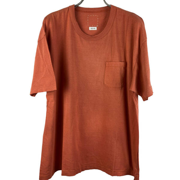 VISVIM(ビズビム) Damaged Collar Cotton T Shirt (orange) 2