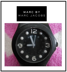 *MARC BY MARC JACOBS Mark Jacobs *.. матовый чёрный ремень наручные часы *2 десять тысяч 4 тысяч иен. товар * батарейка заменена 