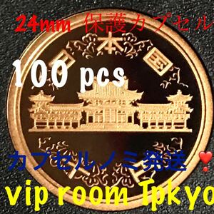 #24mmカプセル 100 個 硬貨保護カプセル ギザ 10 24.0mm迄の硬貨 コインに対応致します。#100円硬貨 併用品 #viproomtokyooneworld