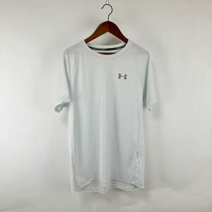 UNDER ARMOUR アンダーアーマー 半袖 Tシャツ メンズ ホワイトTシャツ Mサイズ ポリエステル製 ワンポイントTシャツ 丸首 シンプル 美品