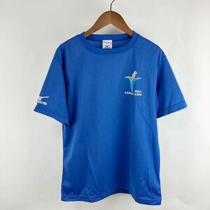 mizuno ミズノ メンズTシャツ 青Tシャツ シンプル ワンポイントTシャツ イベントTシャツ Mサイズ ブルー ポリエステル製 シンプル スポーツ