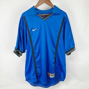 NIKE ナイキ メンズ Tシャツ ポロシャツ ユニフォーム 背番号 青Tシャツ Lサイズ スポーツウェア サッカーウェア シンプル Vネック 26番