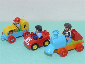 LEGO duplo/レゴデュプロ・パーツ色々「車両３台/人形３体付き」