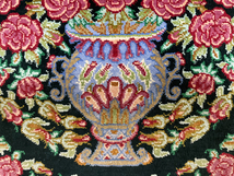 ★手織りペルシャ絨毯　クム産高級シルク１００％ Q-１１１★_画像6