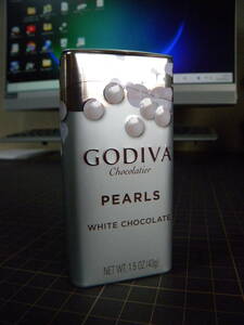 GODIVA PEARLS WHITE CHOCOLATE ゴディバ ホワイトチョコレート ブリキ缶 ケース