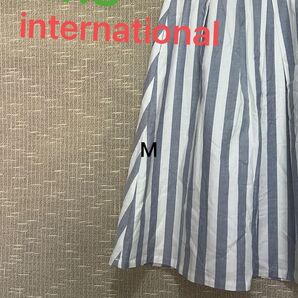 I.T'.S.international ロングスカート ふわりAライン 縦縞 ストライプ