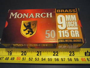 AMMO空箱 MONARCH BRASS 9mm LUGER 115 Gr 1箱（トレイ付）