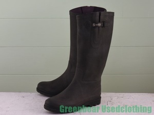 MK041* France made [ Aigle AIGLE] Vintage rain boots atmosphere eminent black black men's 40 25cm