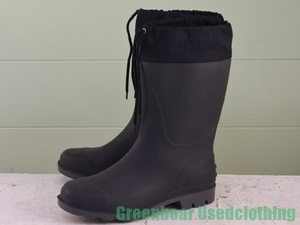 MK063* Italy made rain boots Vintage is good taste black black men's 43 26.5cm