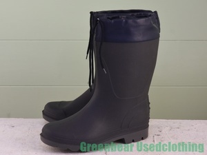 MK067* Italy made rain boots Vintage black ... navy blue men's 43 26.5cm