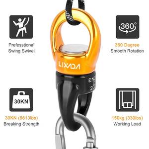 ...30KN sling swivel 1p all 2 color 30KN sling swivel cheap whole turning spinner kalabina climbing rope black Gold 