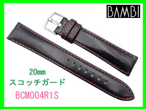 [ネコポス送料180円] 20mm バンビ BAMBI カーフ 赤ステッチ BCM004R1S スコッチガード 新品未使用