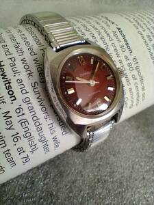 [ Switzerland ]ka label company CARABELLE medium sized lady's self-winding watch with defect 