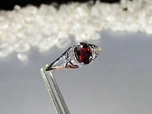 トルマリンリング天然石925銀指輪濃い赤色系約15号強リラクゼーションU0535RZaプライム_画像5
