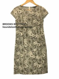 TK 新品近 『千鳥格子×シースルー花柄の素晴らしいデザイン』 ブルックスブラザーズ BROOKS BROTHERS ワンピース 0 36 34