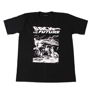 bw3●新品 黒 Mサイズ●バックトゥザフューチャー BACK TO THE FUTURE 半袖Tシャツ//バンドTシャツ ロックTシャツ 映画 デロリアン