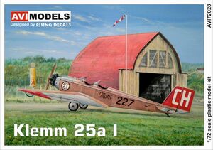 1/72 AVIモデル　Klemm クレム 25a I