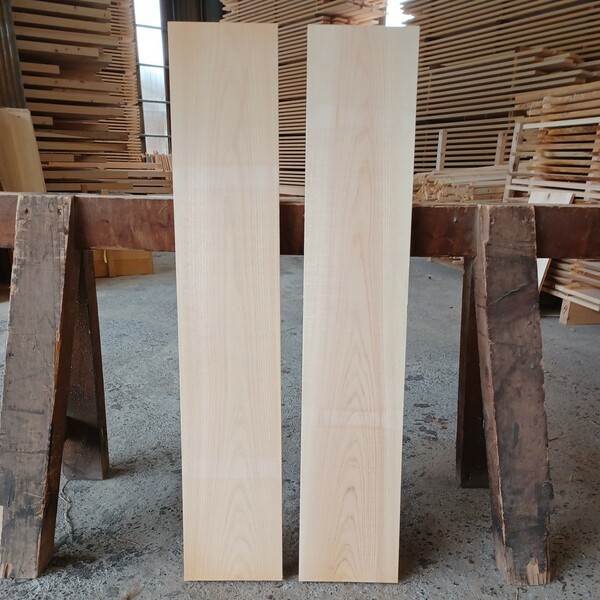 B-1261【96×17.8/18.2×2cm】 国産ひのき 　板 　2枚セット　テーブル 　まな板　 看板 　一枚板　 桧　 檜　無垢材　 DIY