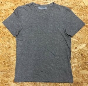 シンプリシテェプリュス 【日本製】 SIMPLICITE plus Tシャツ 若干薄手 シンプル 無地 Vネック 半袖 綿100% 46 杢グレー メンズ